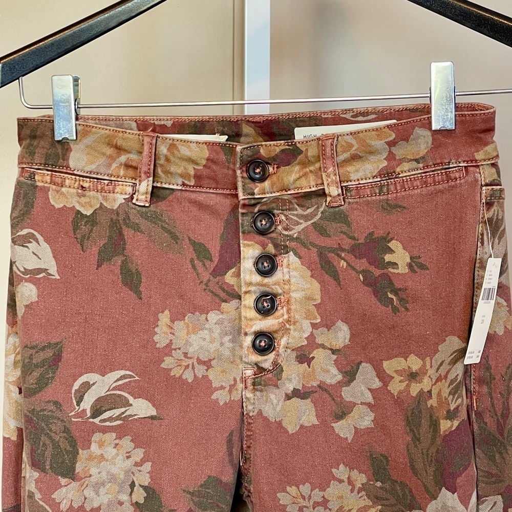 Anthropologie NWT 28 Pilcro and the Letterpress high rise slim floral jeans - Picture 2 of 8